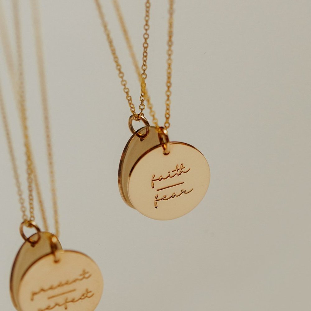 Faith | Fear Spiritual Peace Mantra Charm Necklace - Picture 10 of 15